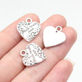 19x17mm 2.5g Multicolor Zinc Alloy Made With Love Heart Charm Pendant for DIY Garment Jewelry Making