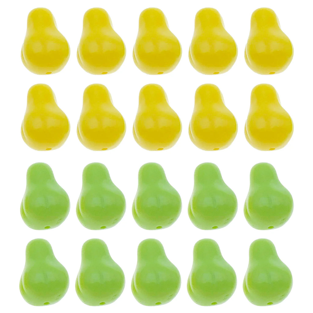 Yellow Green Acrylic Pear Loose Beads for Phone Chain, Bracelet and Keychain Making