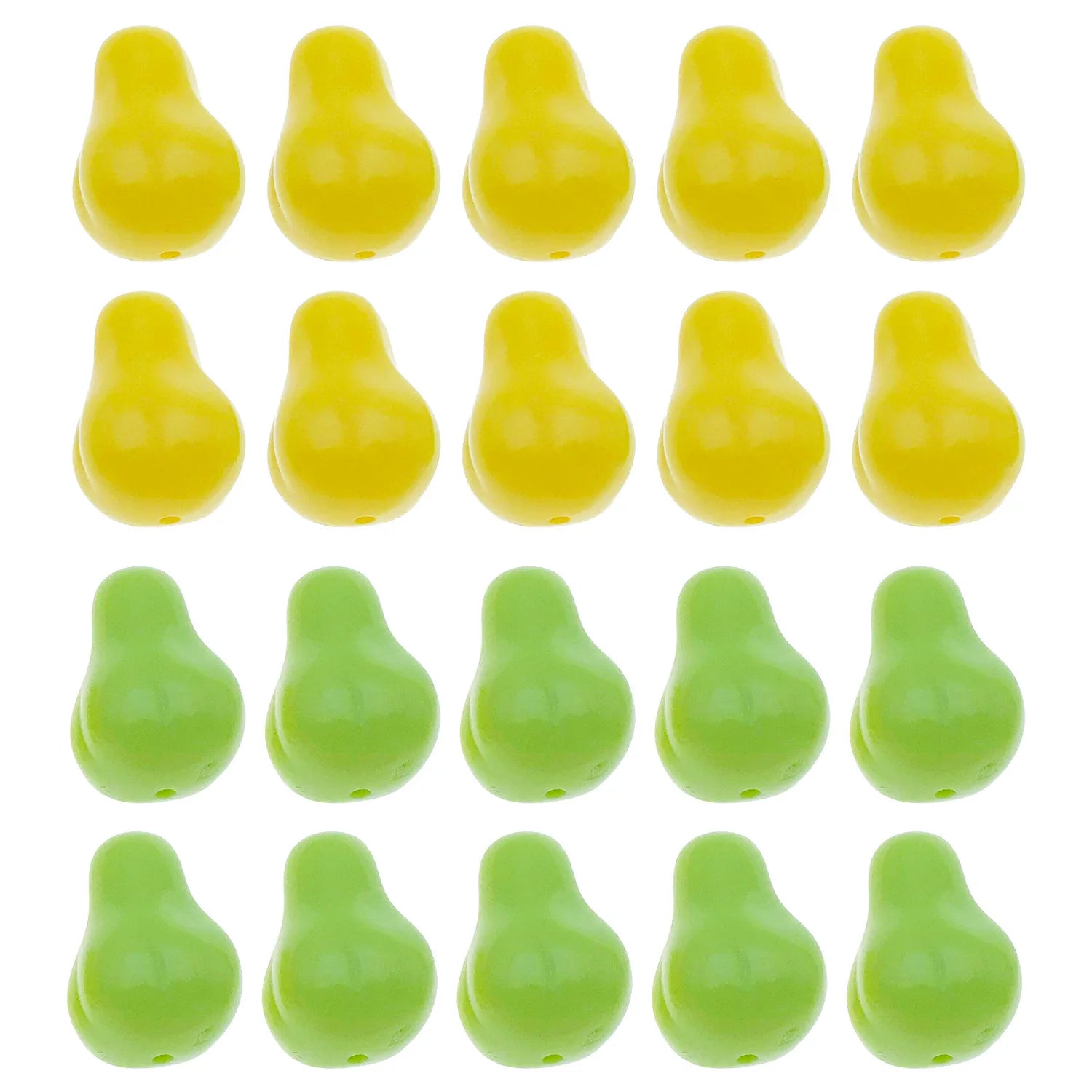Yellow Green Acrylic Pear Loose Beads for Phone Chain, Bracelet and Keychain Making