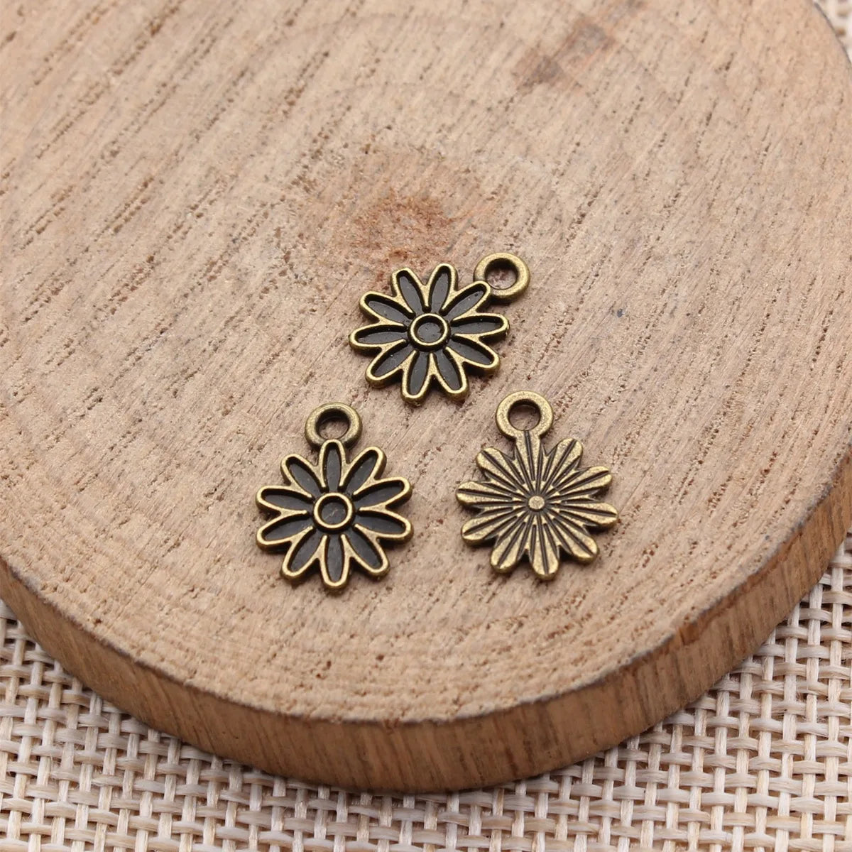 13x9.6mm 0.33g Multi Color Zinc Alloy Small Flower Charm Pendant for DIY Necklace Bracelet Jewelry