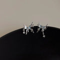 Original Design Glacier Butterfly Zircon Silver Plated Copper Stud Earrings For Women