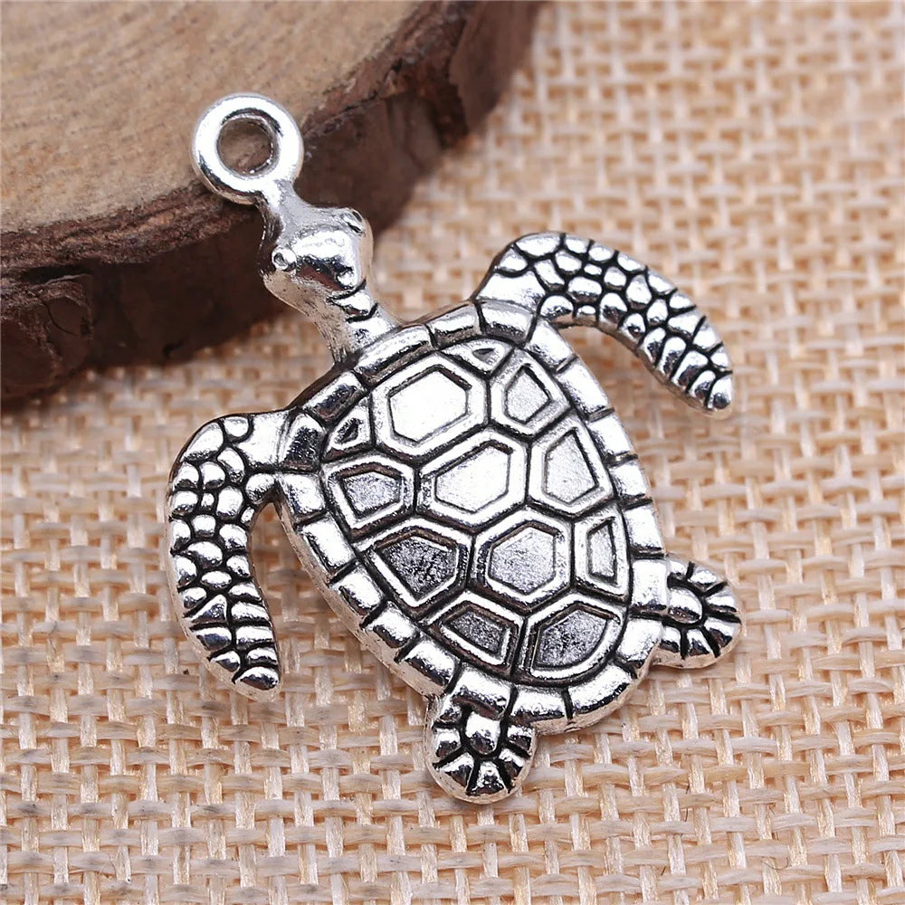 34x29mm 3.9g Multicolor Zinc Alloy Sea Turtle Charm Pendant for DIY Necklace Bracelet Jewelry Making