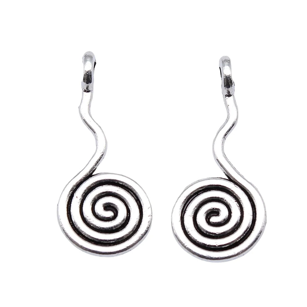24x11mm 0.76g Antique silver zinc alloy Spiral Swirl charm pendant for DIY necklace bracelets