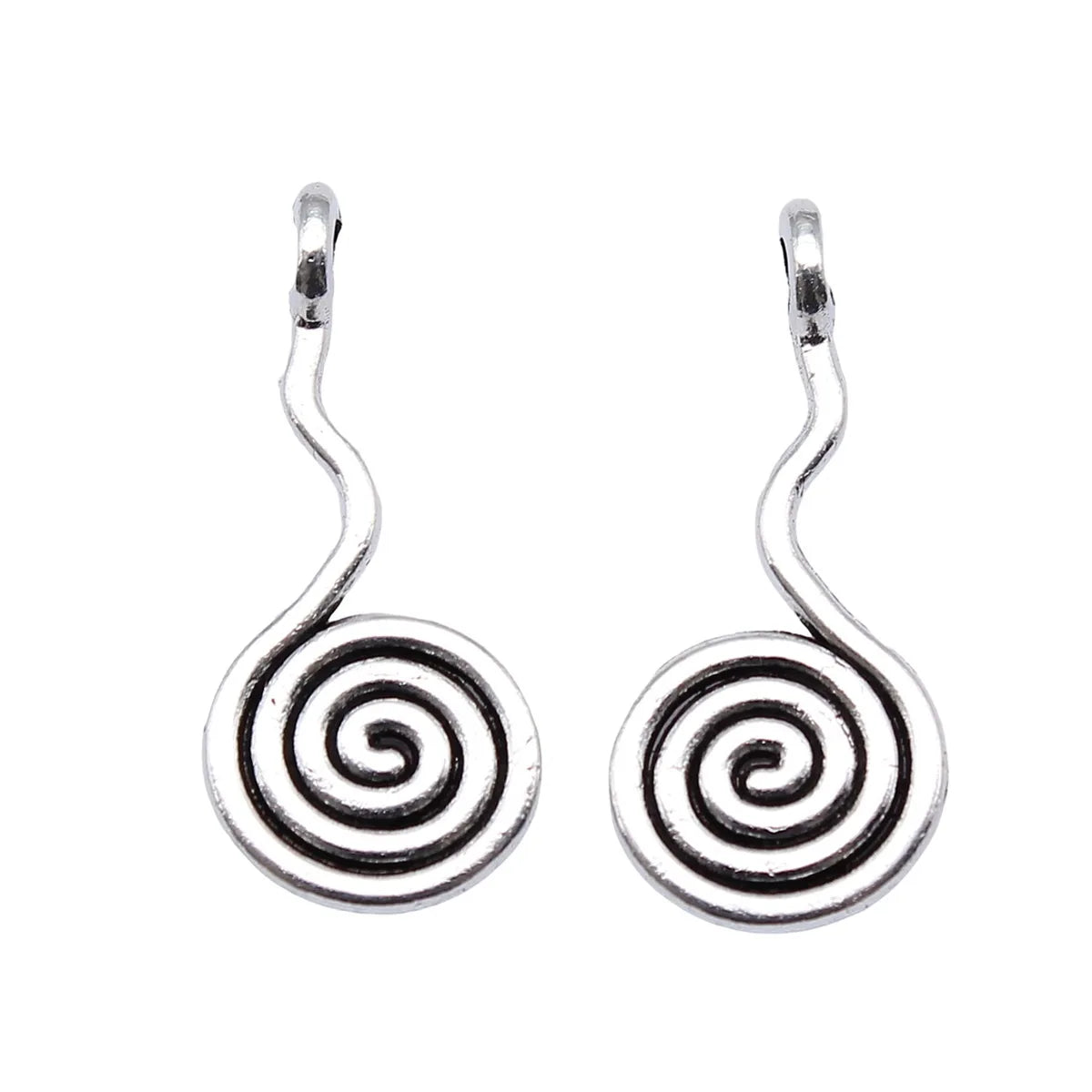 24x11mm 0.76g Antique silver zinc alloy Spiral Swirl charm pendant for DIY necklace bracelets