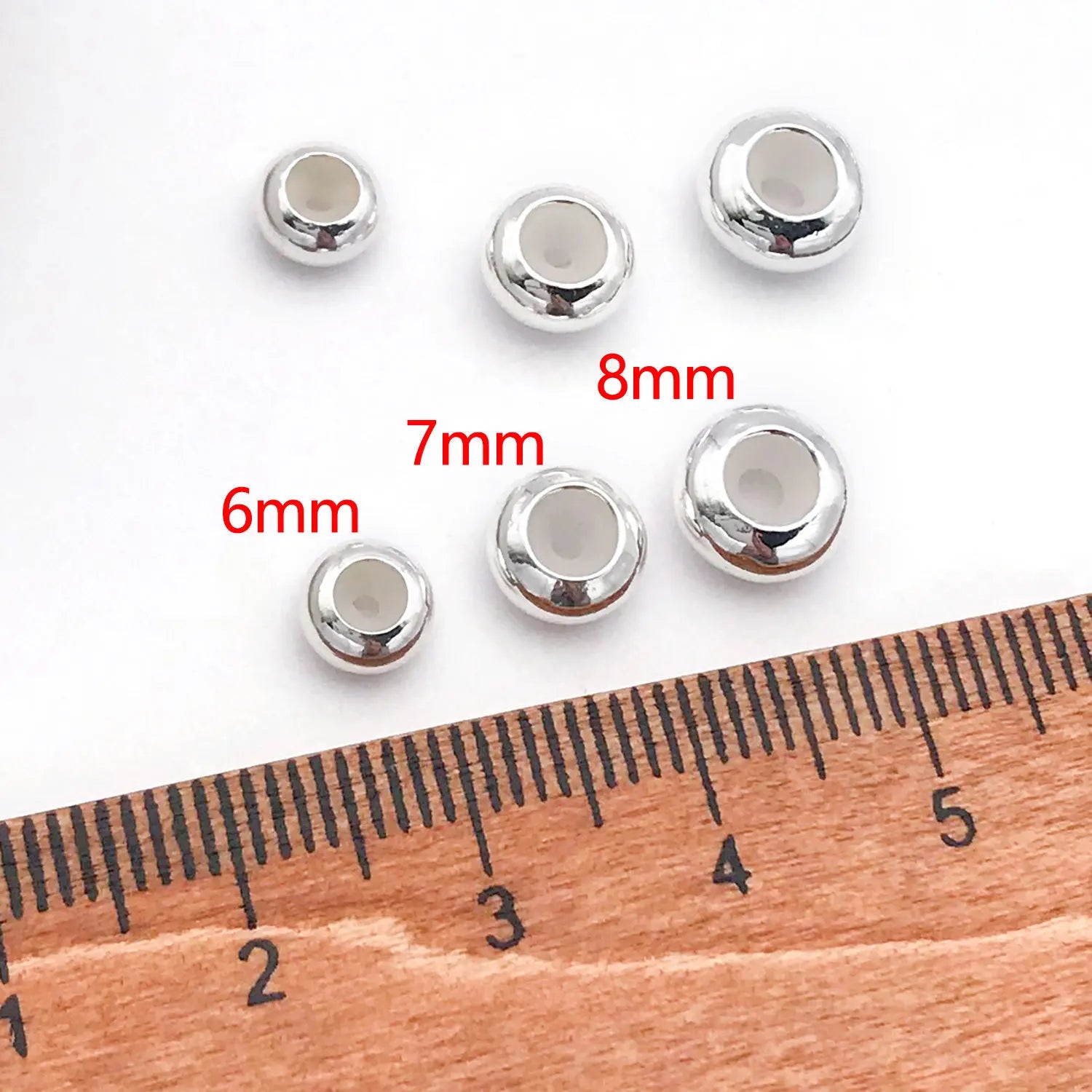 Silicone Flat Wheel Spacer Positioning Beads for DIY Bracelets Necklaces Bangles