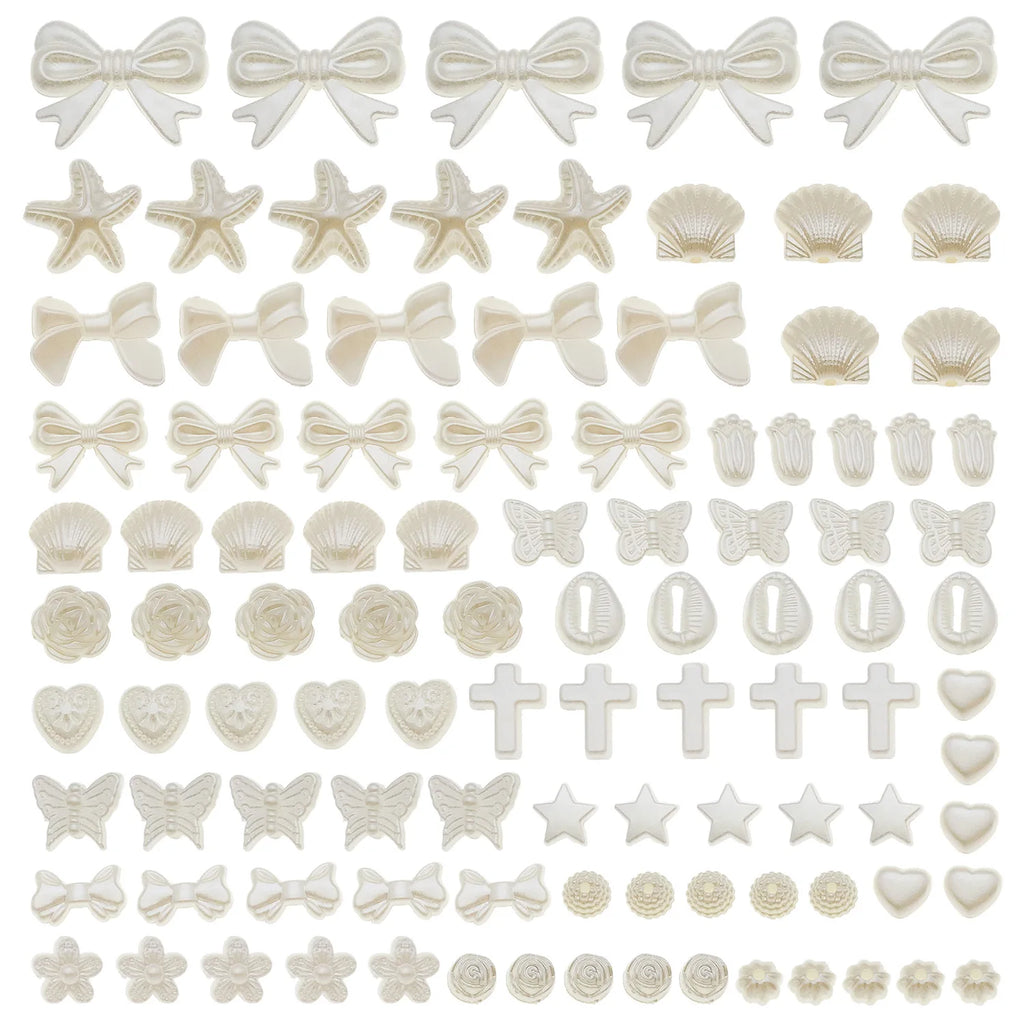 Acrylic Butterfly Shell Heart Double Sided Loose Spacer Beads for DIY Jewelry Accessories