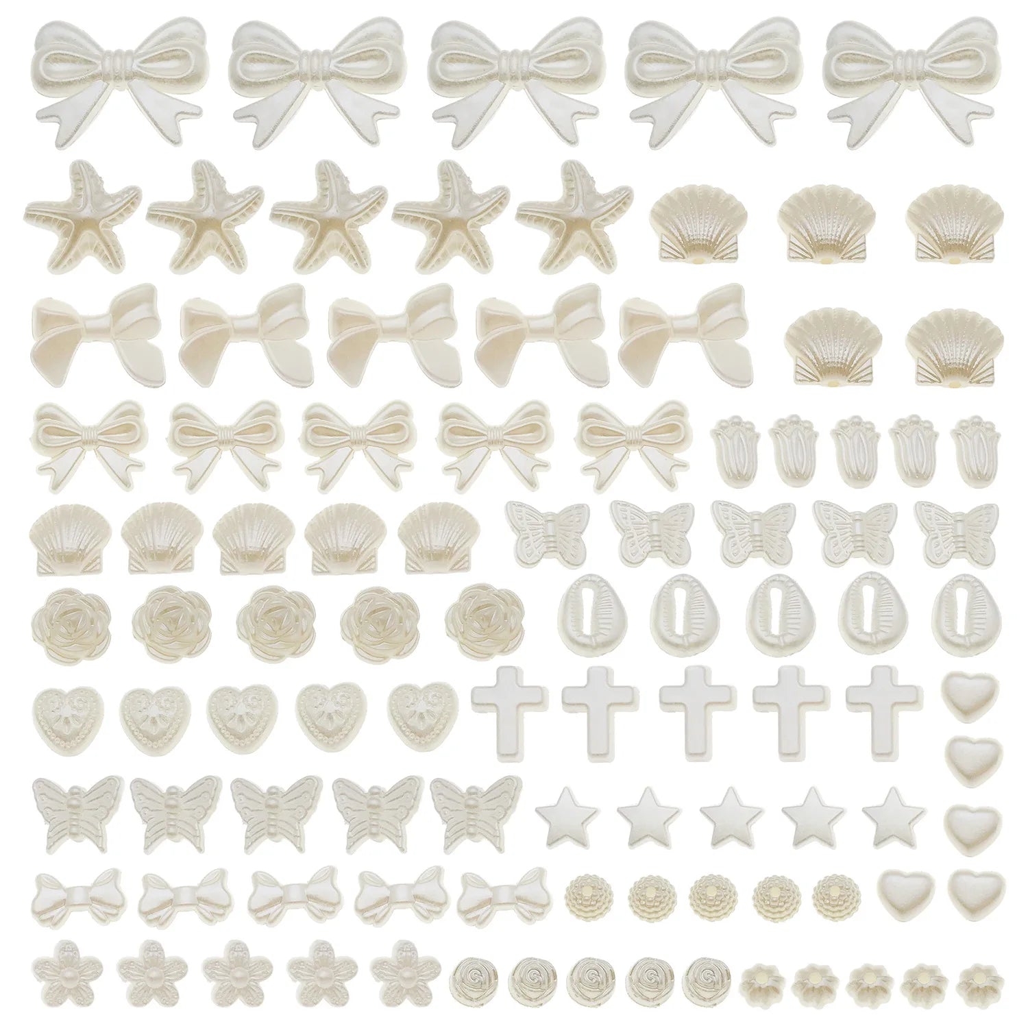 Acrylic Butterfly Shell Heart Double Sided Loose Spacer Beads for DIY Jewelry Accessories