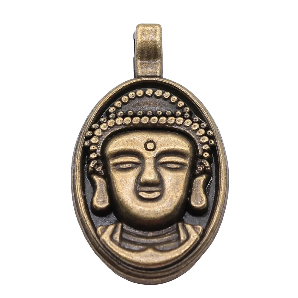 32x18mm 3.2g Multicolor Zinc Alloy Buddha Charm Pendant for DIY Jewelry Making