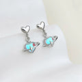 Style Silver Plated Eco Copper Heart Stud Earrings Minimalist Geometric Jewelry