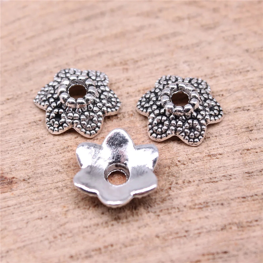 10x10x4mm 0.7g Multicolor Zinc Alloy Flower Bead Cap Spacer Findings for DIY Necklace Bracelet Making