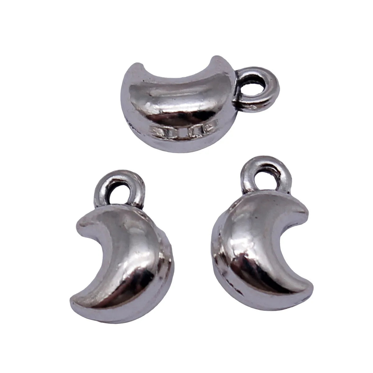 9.5x6.1x4.4mm 0.64g Antique Silver Zinc Alloy Moon Charm Pendant for DIY Bracelet Necklace Jewelry Making