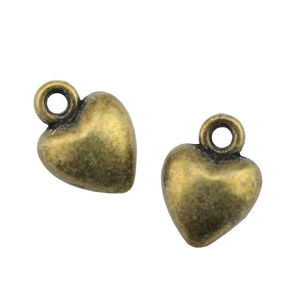 9x7x4mm 0.8g Zinc Alloy Heart Charm Pendants for DIY Bracelet Necklace Jewelry Making