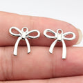 18x18mm 0.83g White K Color Zinc Alloy Bowknot Butterfly Charm Pendant for DIY Bracelet Necklace Making