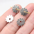 11x11x2.3mm 0.4g Multicolor Zinc Alloy Flower Bead Caps for Beaded Necklace Bracelet DIY Jewelry