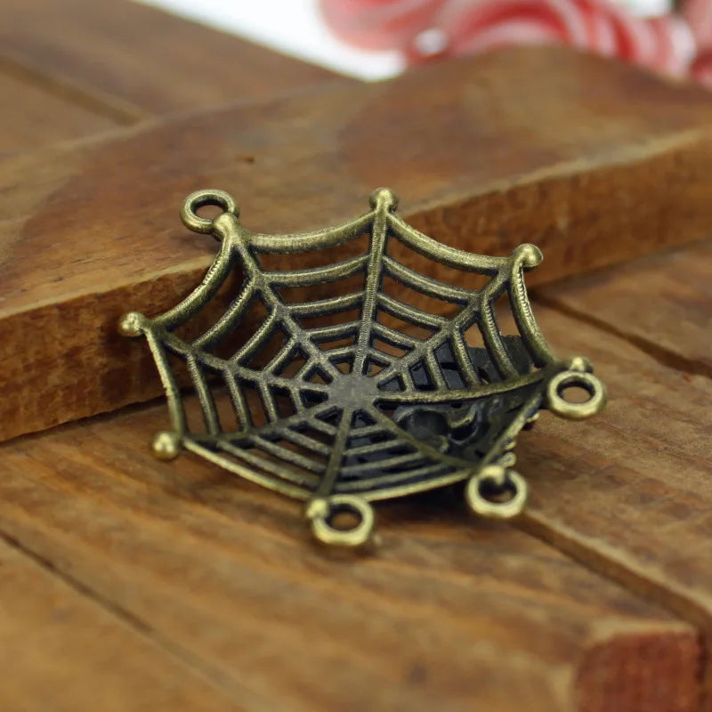 38x32MM Antique Silver Zinc Alloy Spider Web Charm Pendant for DIY Necklace Bracelet Jewelry Making