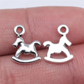 13x10mm 0.5g Antique Silver Zinc Alloy Rocking Horse Charm Pendant for DIY Bracelet Jewelry Making