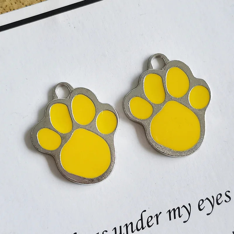 32x26MM Black Zinc Alloy Paw Print Charm Pendant for DIY Necklace Bracelet Jewelry Making