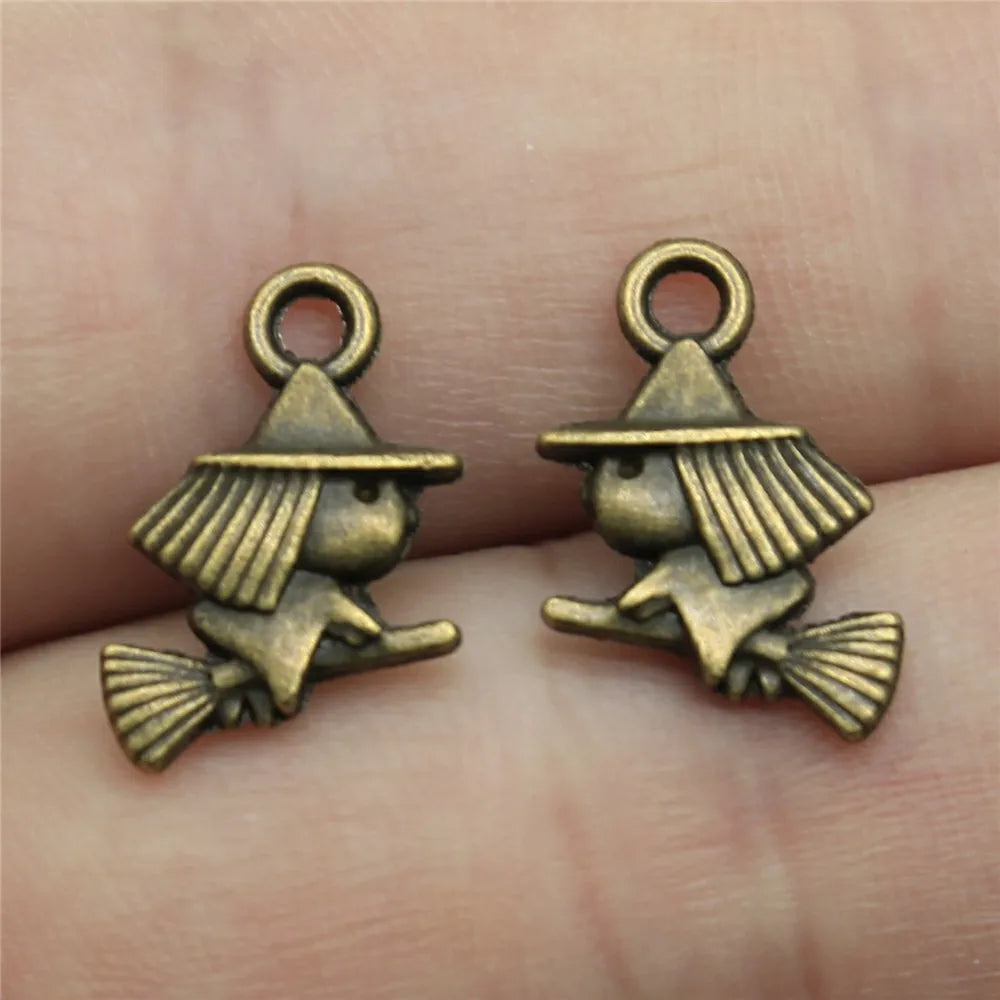 16x12mm 0.8g Multicolor Zinc Alloy Little Witch Charm Pendant for DIY Necklace Bracelet Making
