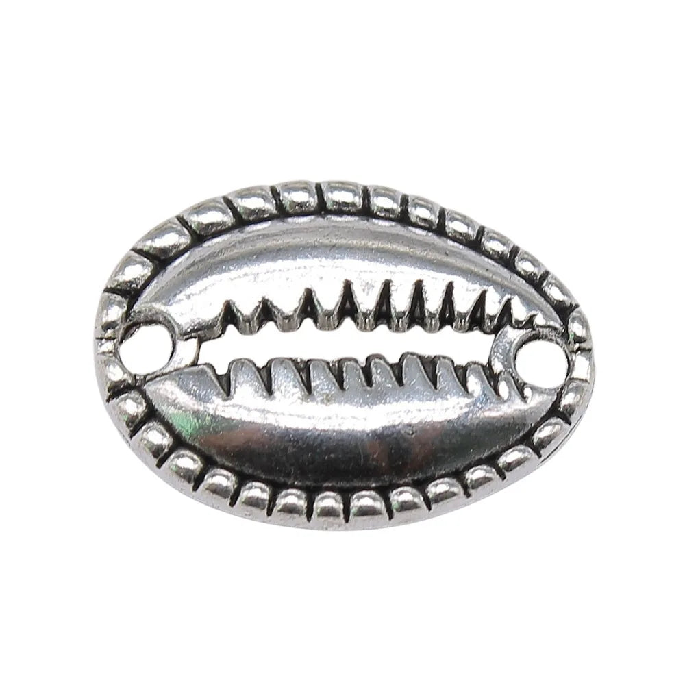 16x22mm 2.7g Antique Silver Zinc Alloy Shell Connector Charm for DIY Bracelet Necklace Jewelry Making