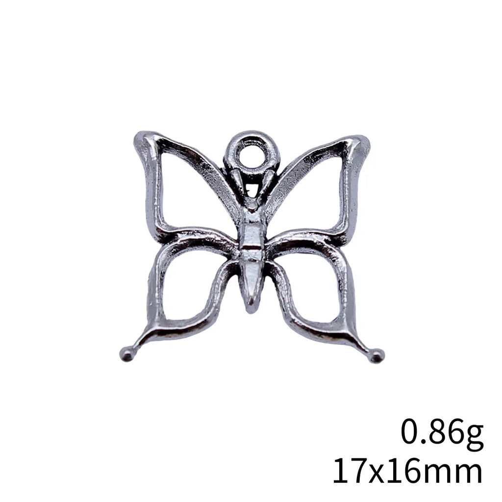 17x16mm 0.86g Antique Silver Zinc Alloy Butterfly Charm Pendant for DIY Bracelet Jewelry Making