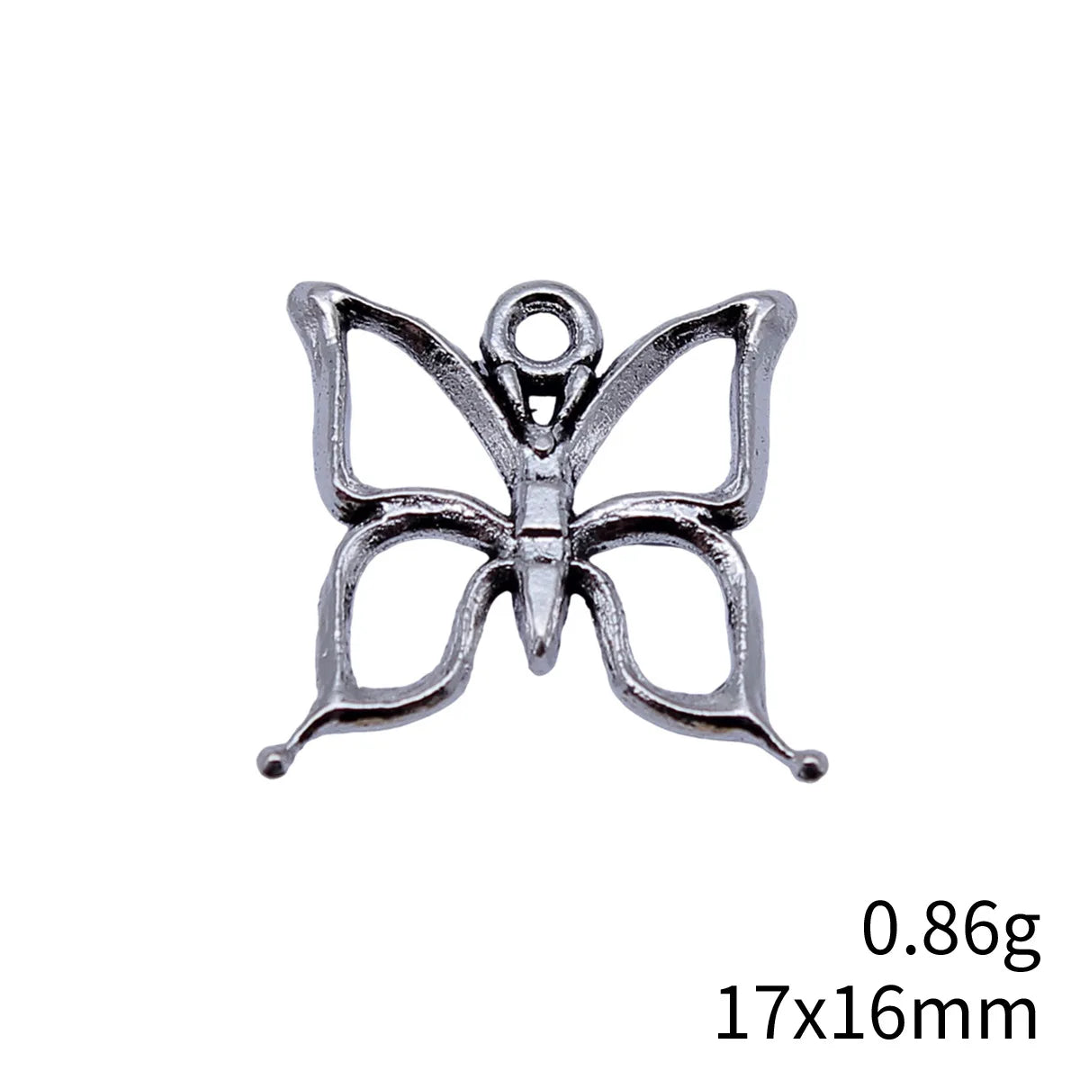 17x16mm 0.86g Antique Silver Zinc Alloy Butterfly Charm Pendant for DIY Bracelet Jewelry Making