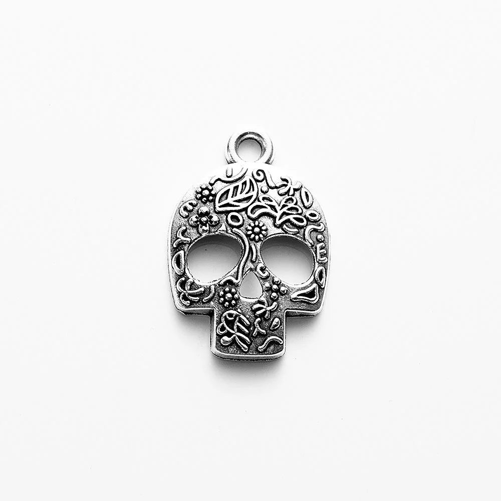 24x16MM Zinc Alloy Skull Charm Pendant for DIY Necklace Bracelet Jewelry Making
