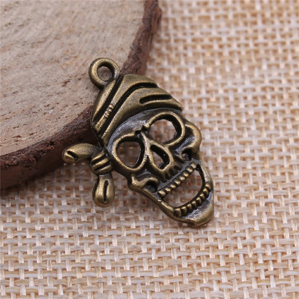 27x20mm 1.8g Multicolor Zinc Alloy Skull Charm Pendant for DIY Necklace Bracelet Making