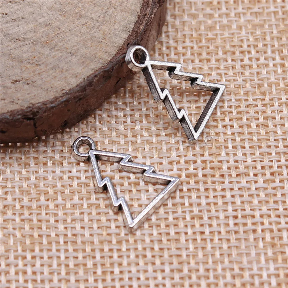 17x12mm 0.5g Multicolor Zinc Alloy Hollow Christmas Tree Pine Tree Charm Pendant for DIY Jewelry