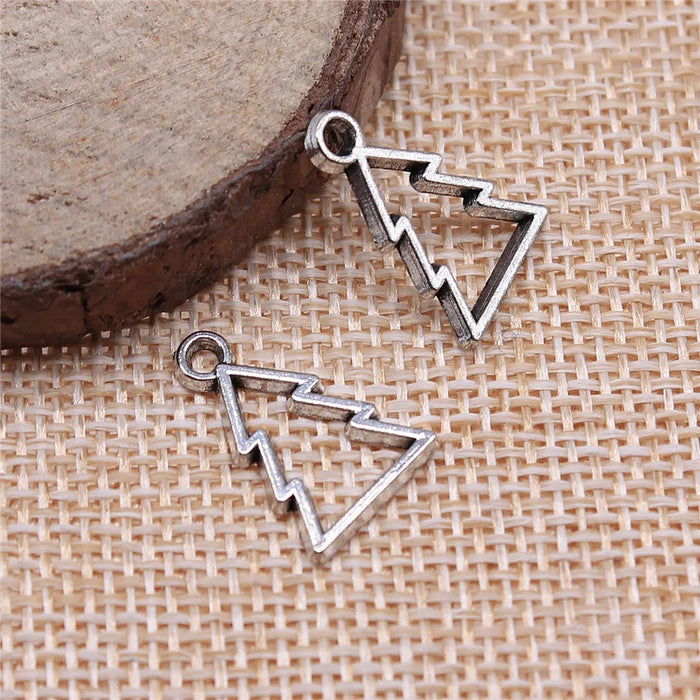 17x12mm 0.5g Multicolor Zinc Alloy Hollow Christmas Tree Pine Tree Charm Pendant for DIY Jewelry