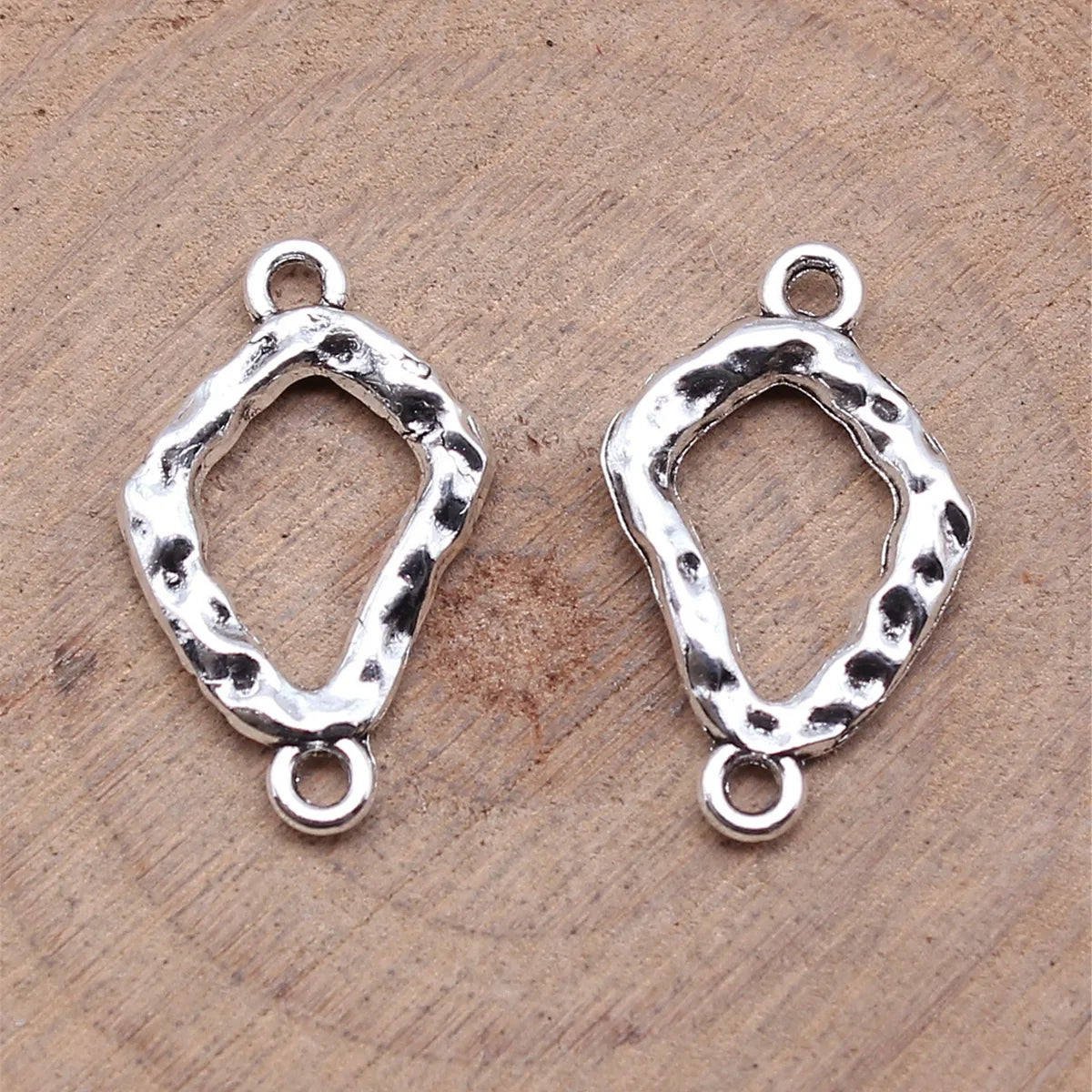 13x21mm 0.9g Zinc Alloy Hammered Geometric Connector Charm for DIY Earring Bracelet Jewelry Making