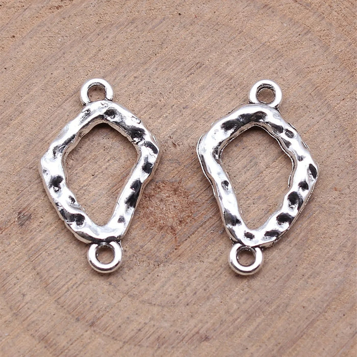 13x21mm 0.9g Zinc Alloy Hammered Geometric Connector Charm for DIY Earring Bracelet Jewelry Making