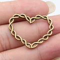 33x26mm 2.6g Multicolor Zinc Alloy Twisted Heart Charm Pendant for DIY Necklace Bracelet Making
