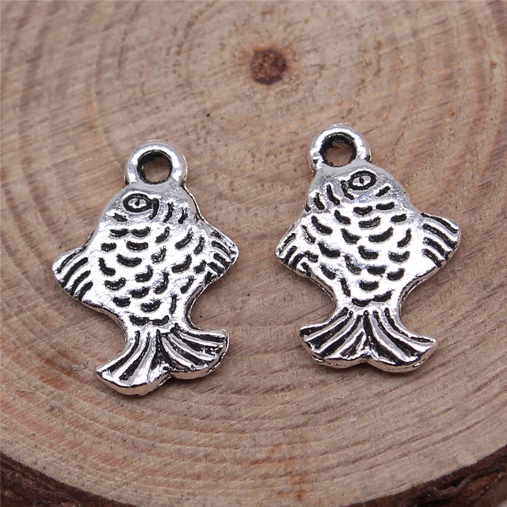 16x11mm 0.95g Multicolor Zinc Alloy Fish Charm Pendant for DIY Ocean Theme Necklace Bracelet Making