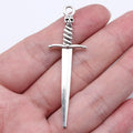 58x18mm 2.6g Antique Silver Tone Zinc Alloy Sword Weapon Charm Pendant for Cosplay DIY Jewelry Making