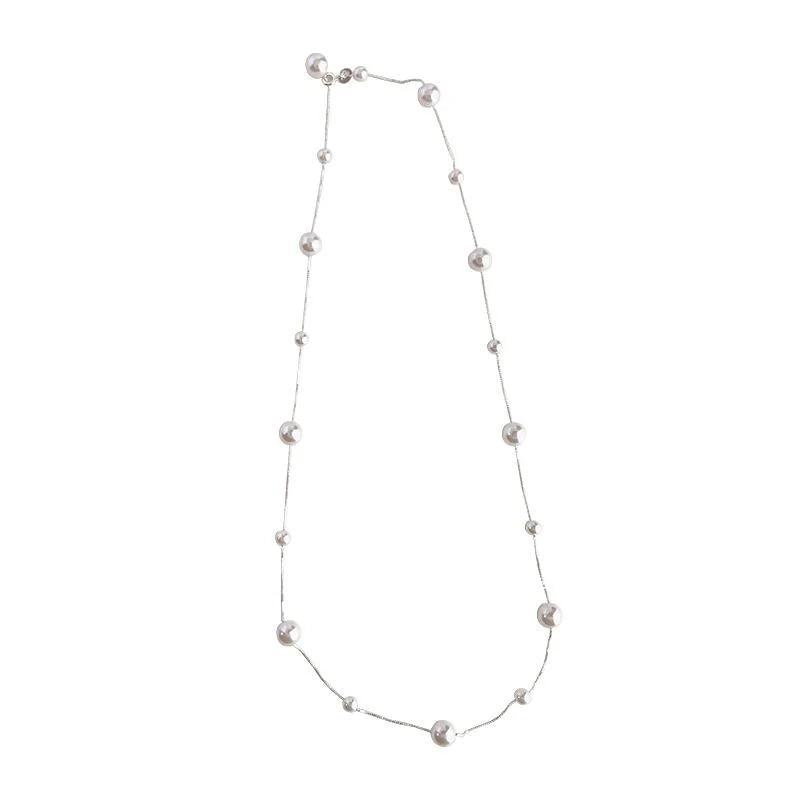 Elegant Glass Pearl Ring Geometric Starry Clavicle Necklace For Women