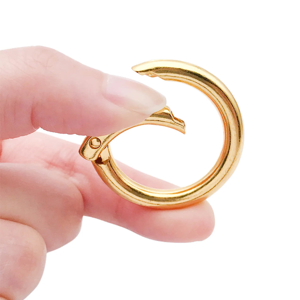 Zinc Alloy Round Spring Ring Clasp Connector for Bag Strap and DIY Jewelry Findings