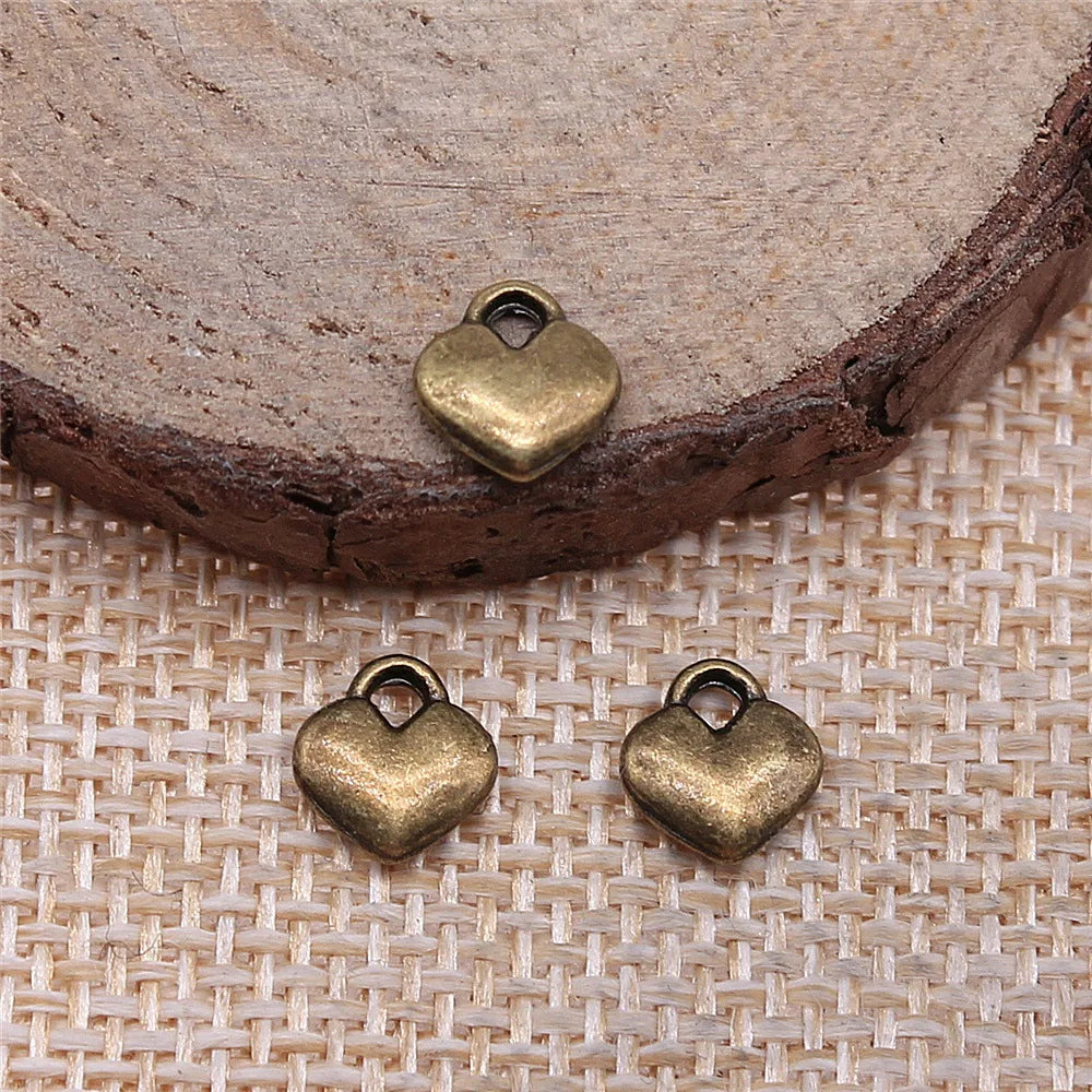8x7mm 0.4g Multicolor Zinc Alloy Small Heart Charm Pendant for DIY Bracelet Necklace Jewelry Making
