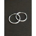 Minimalist Silver Tone Copper Round Hoop Drop Earrings For Chic Office Wear