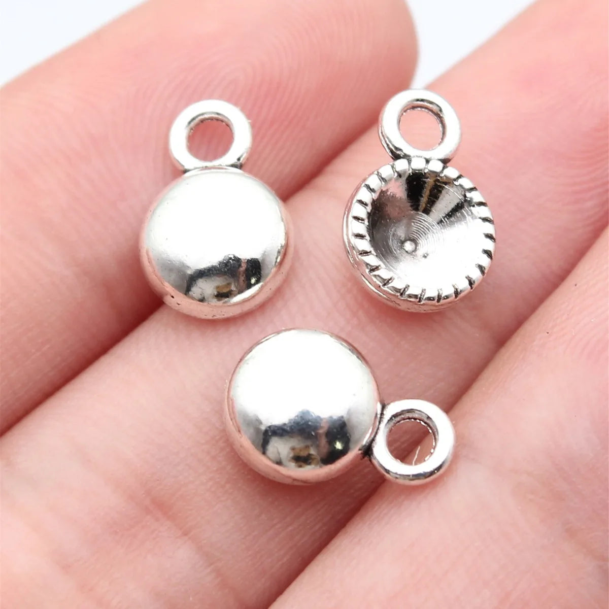 12x8.4mm 0.88g Antique Silver Zinc Alloy Rhinestone-Setting Charm Pendant for Necklace Bracelet DIY Jewelry