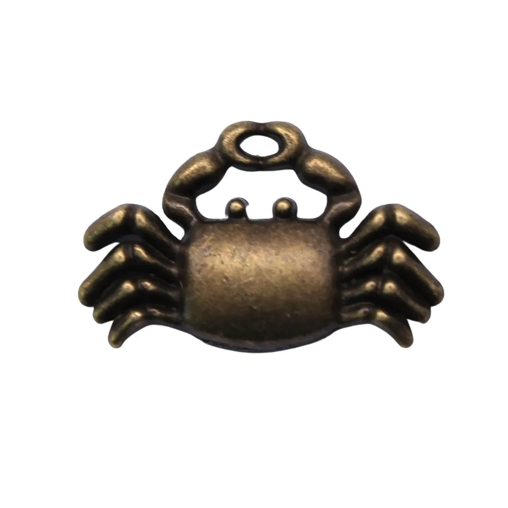 22x14mm 1.4g Multicolor Zinc Alloy Crab Charm Pendant for Beach Theme DIY Necklace Bracelet Making