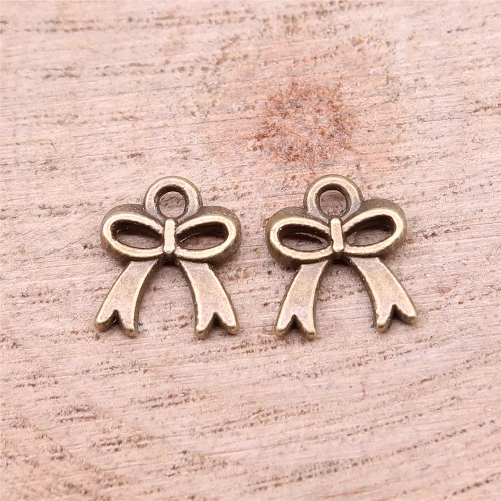 11x9mm 0.5g Multicolor Zinc Alloy Bowknot Butterfly Charm Pendant for Bracelet Necklace DIY Jewelry Making