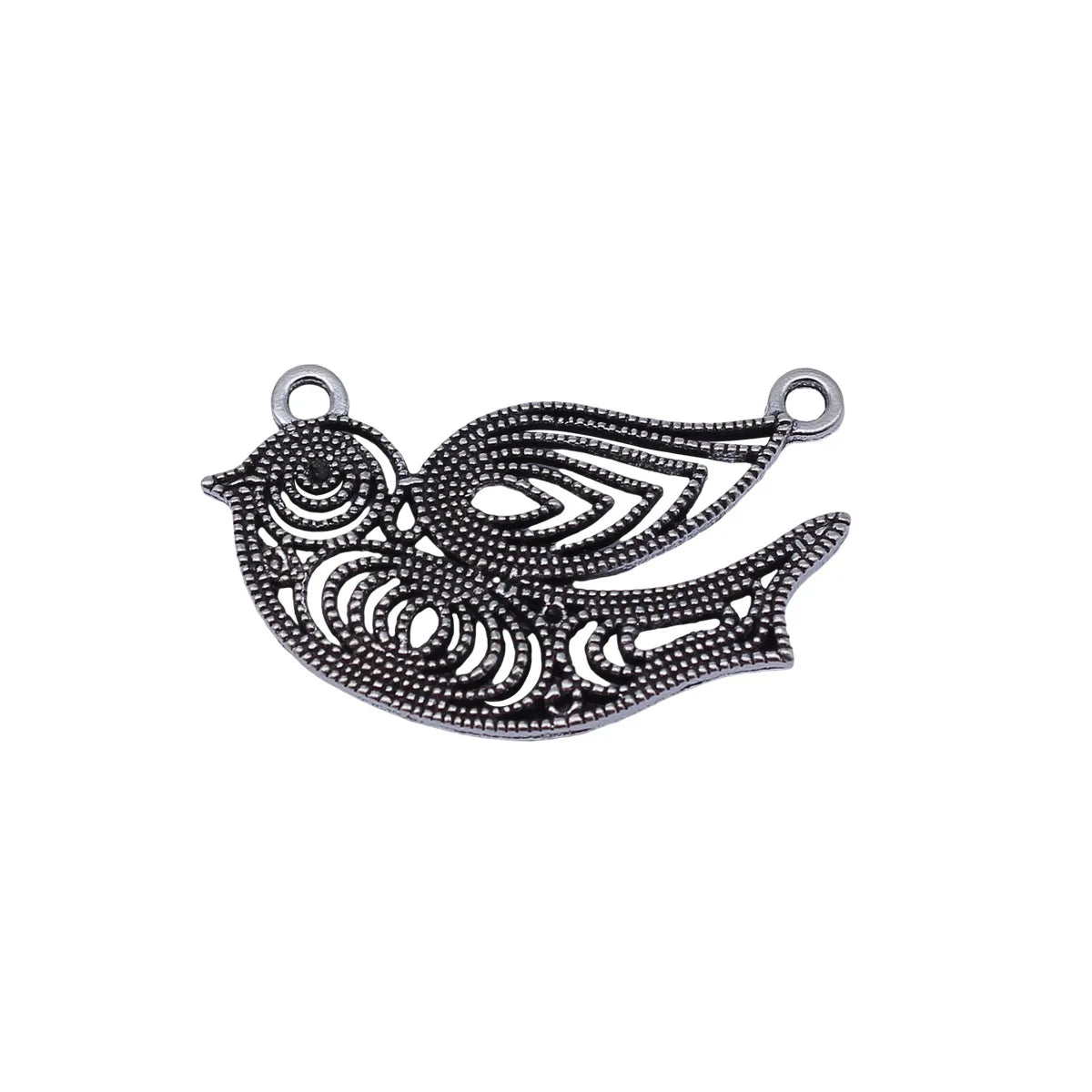 40x25mm 3.9g Antique Silver Zinc Alloy Bird charm pendant for nature necklaces and bracelet making