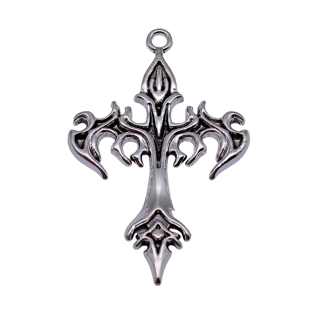 54x35mm 6.7g Multicolor Zinc Alloy Flame Cross Charm Pendant for DIY Necklace Bracelet Jewelry Making