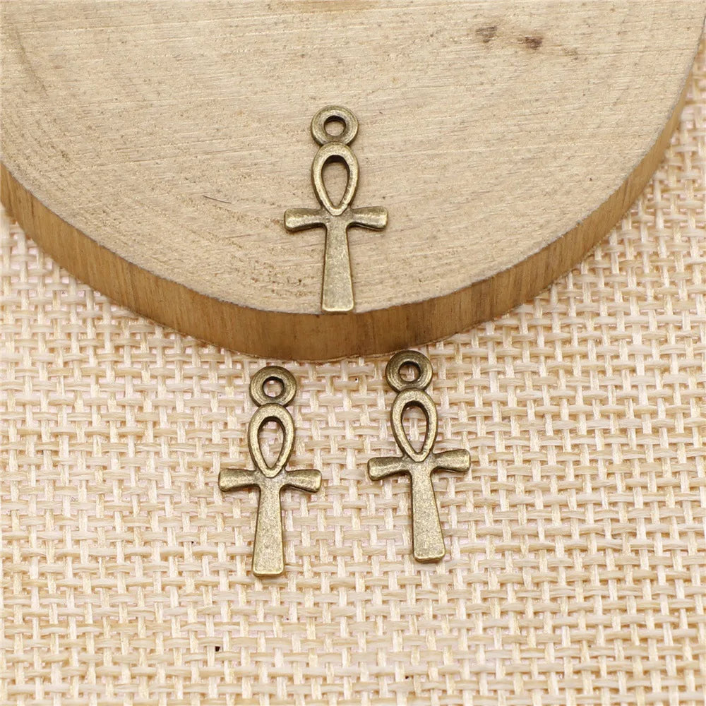 18x8mm 0.3g Multi-Color Zinc Alloy Cross Charm Pendant for DIY Bracelet Necklace Jewelry Making
