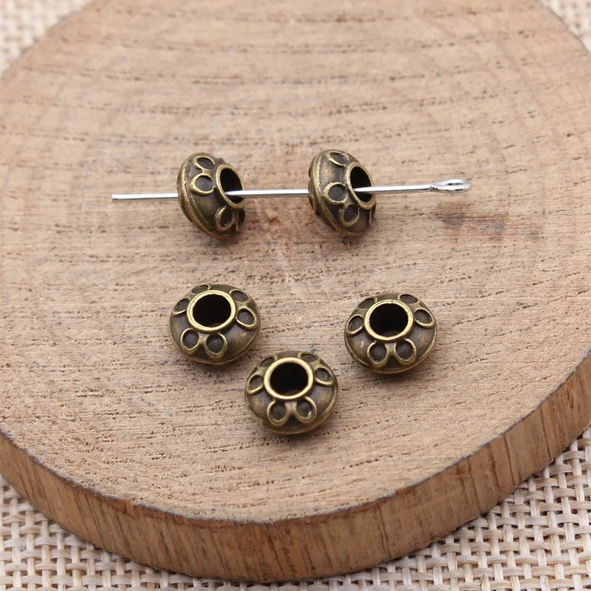 8.1x8.1x4.6mm 0.72g Multicolor Zinc Alloy Round Spacer Beads for DIY Bracelet and Necklace Jewelry Making