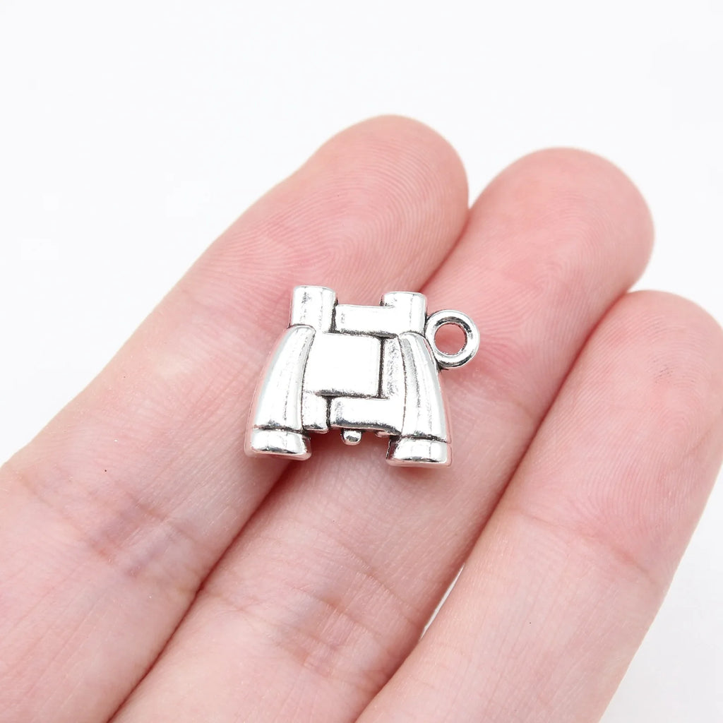 16x13mm 2.8g Antique Silver Zinc Alloy Binoculars Charm Pendant for DIY Necklace Bracelet Making