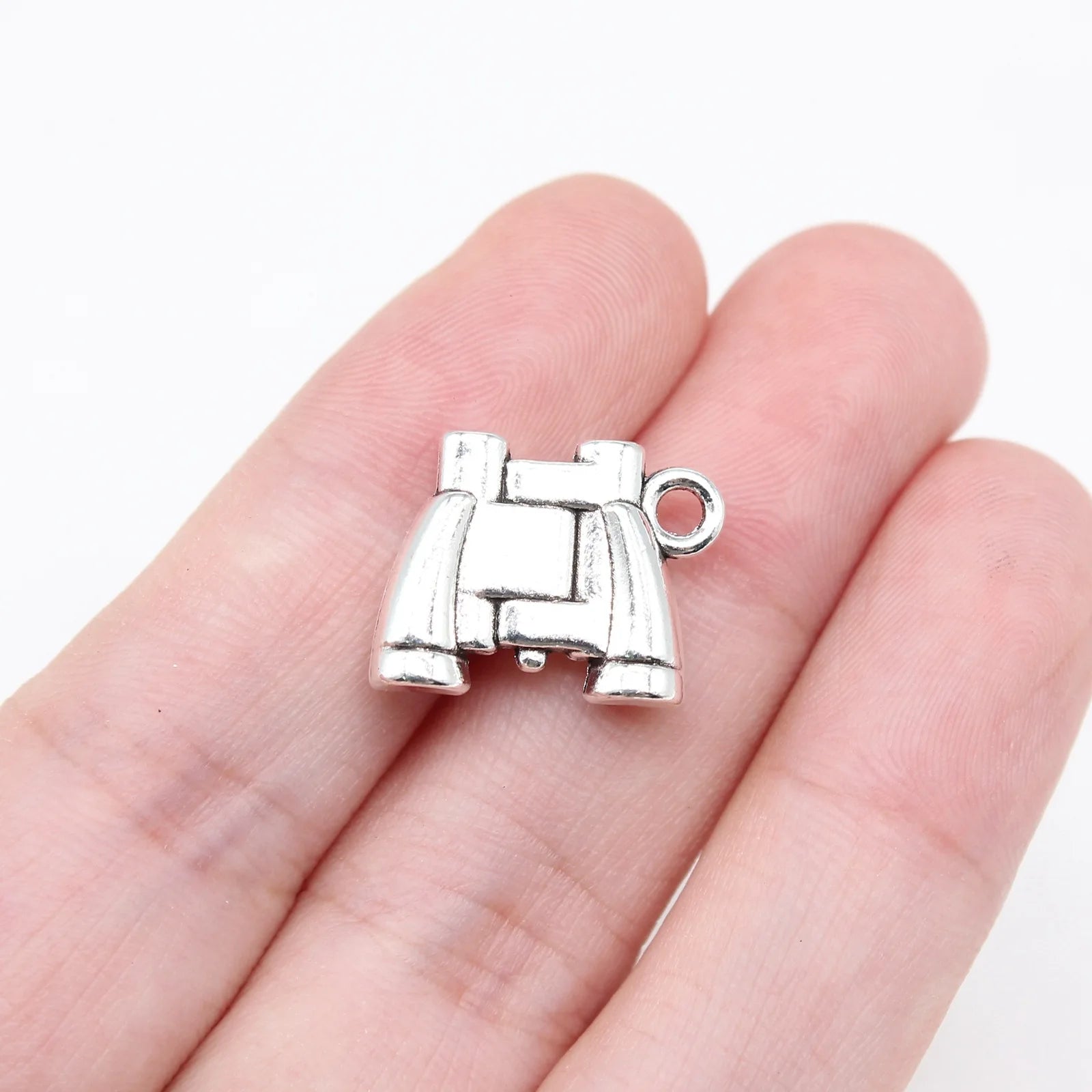16x13mm 2.8g Antique Silver Zinc Alloy Binoculars Charm Pendant for DIY Necklace Bracelet Making