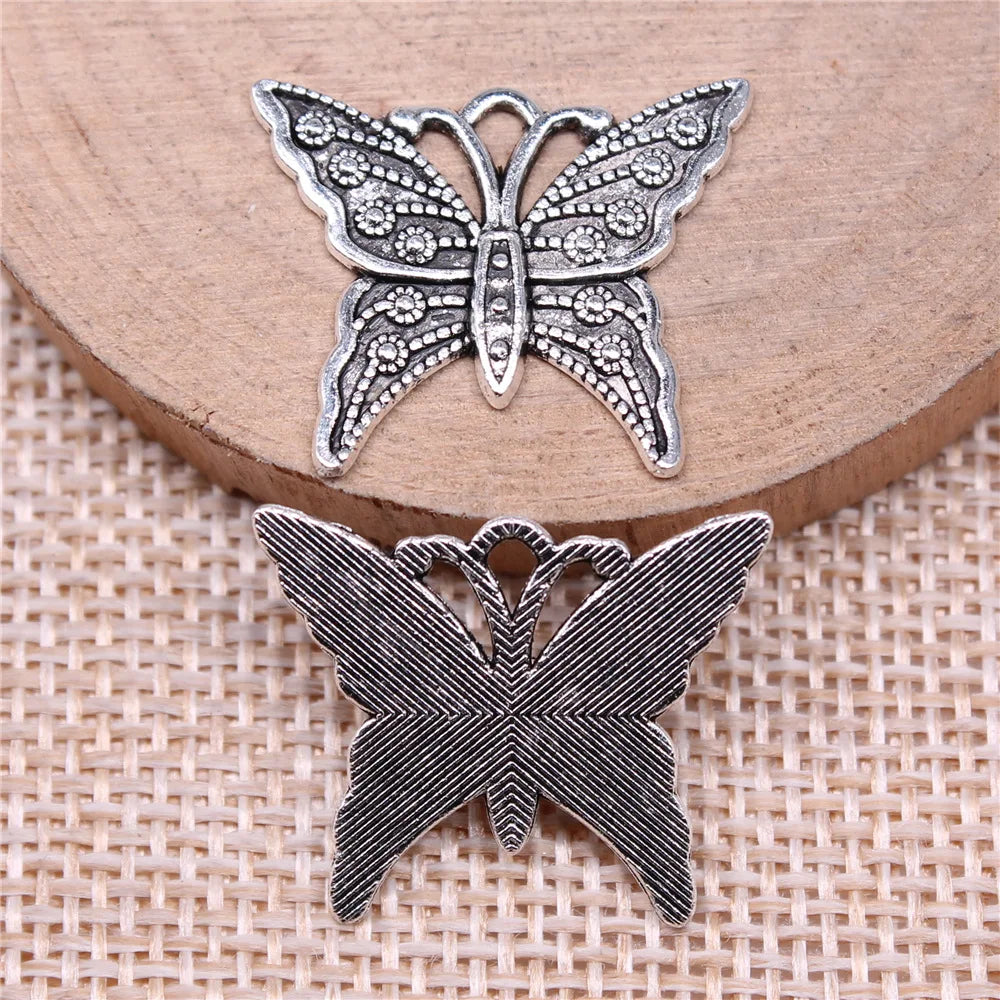 25x21mm 1.5g Antique Silver Zinc Alloy Butterfly Charm Pendant for DIY Necklace Bracelet Jewelry Making