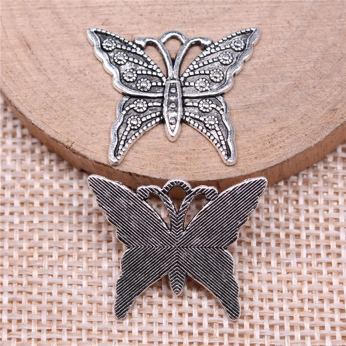 25x21mm 1.5g Antique Silver Zinc Alloy Butterfly Charm Pendant for DIY Necklace Bracelet Jewelry Making