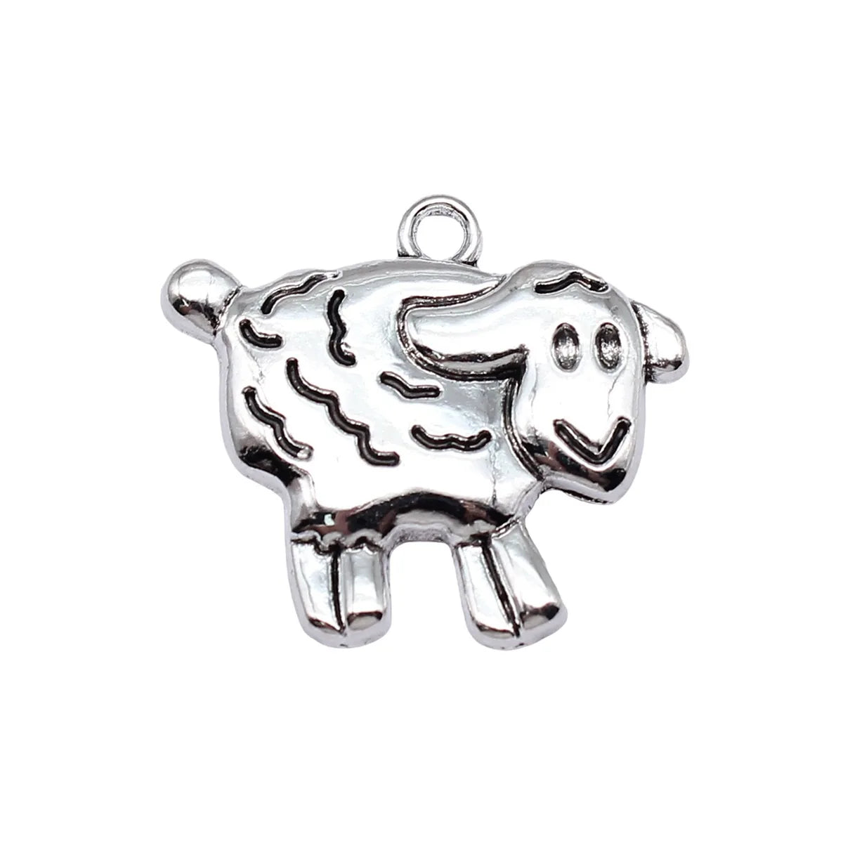 32x29mm 5.4g Antique Silver Zinc Alloy Sheep Charm Pendant for DIY Necklace Bracelet Jewelry Making